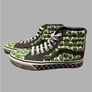 Alien/Black Sparkle UniSex High Top Vans (W: 8 & M:6.5)